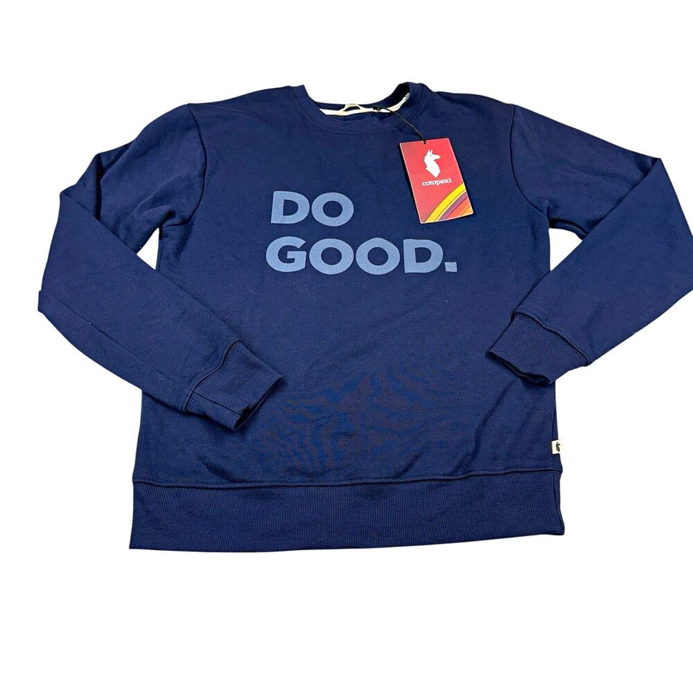 Cotopaxi Do Good Crewneck Sweatshirt Blue S Organic Cotton Blend women NWT